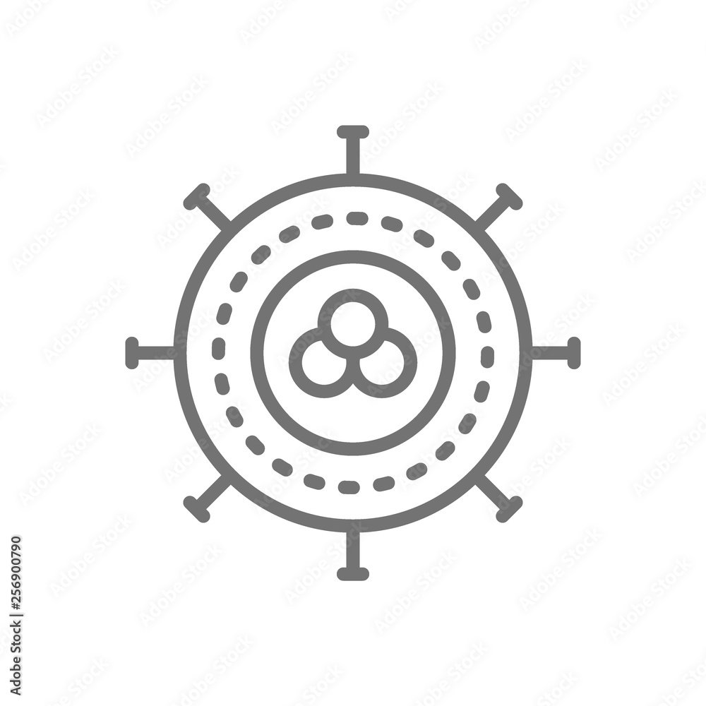 Cancer cell, virus, infection, oncology line icon. Cancer cell, virus, infection, oncology line icon.