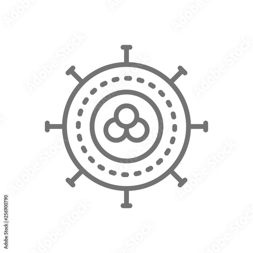Cancer cell, virus, infection, oncology line icon.