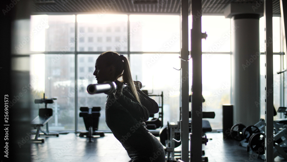 Woman of middle age working out in gym. Woman of middle age working out in gym.