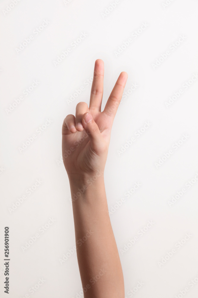 Woman hand gestures-body language isolated on white background Woman hand gestures-body language isolated on white background