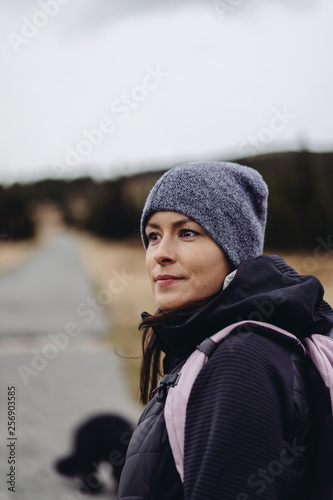 Portrait of a woman in Karkonosze Mountains.  © marcinjozwiak