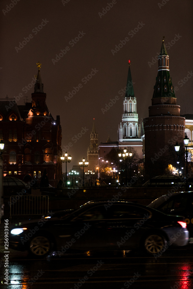 Moscow Kremlin in winter evening 