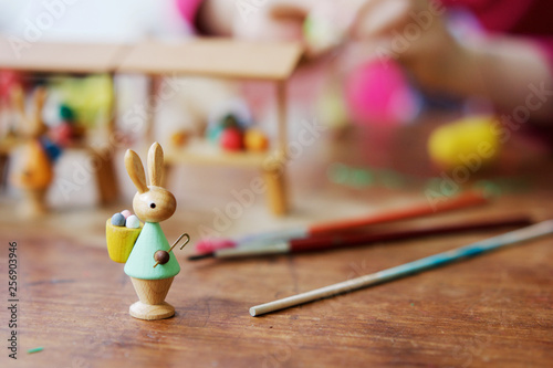 wooden easter bunny photo