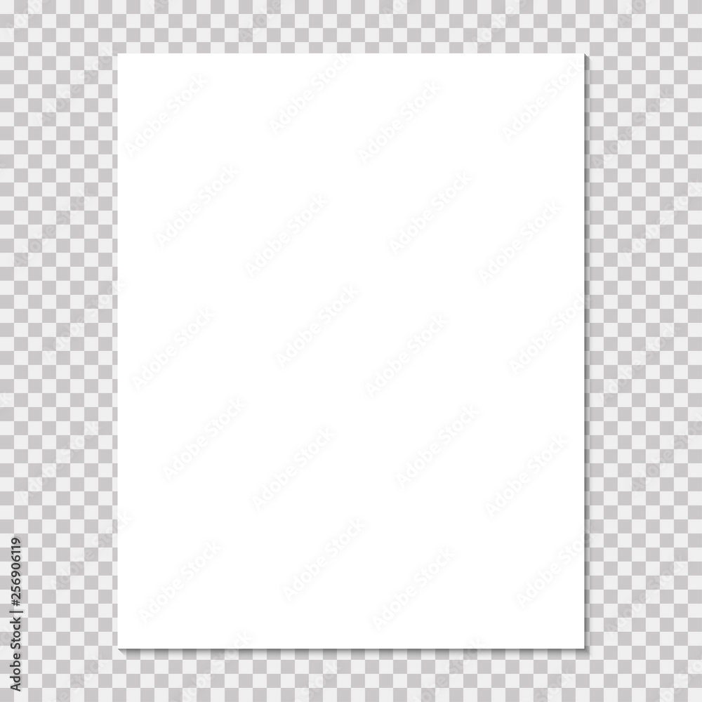 Empty piece of paper realistic style with shadow empty paper page white paper. EPS 10 Empty piece of paper realistic style with shadow empty paper page white paper. EPS 10