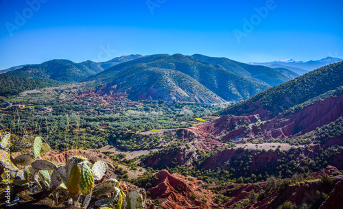 Panoramic View of Atlas Mountains Tahanaout City, Marrakech, Morocco photo