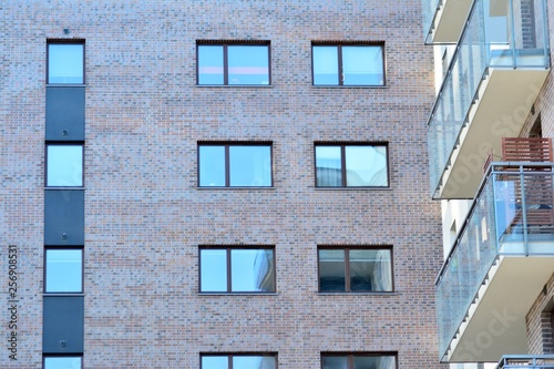 Contemporary residential building exterior in the daylight