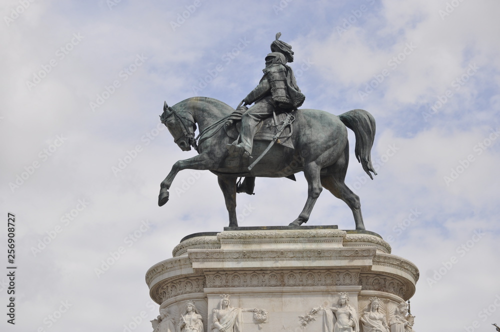 Statue of horseman in Rome, Italy