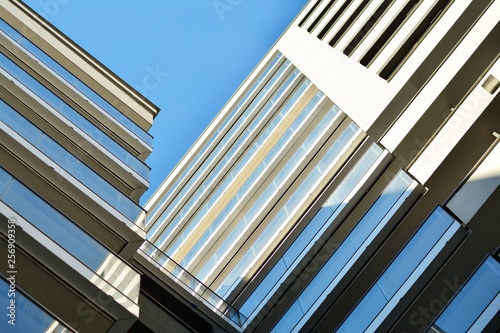 Contemporary residential building exterior in the daylight