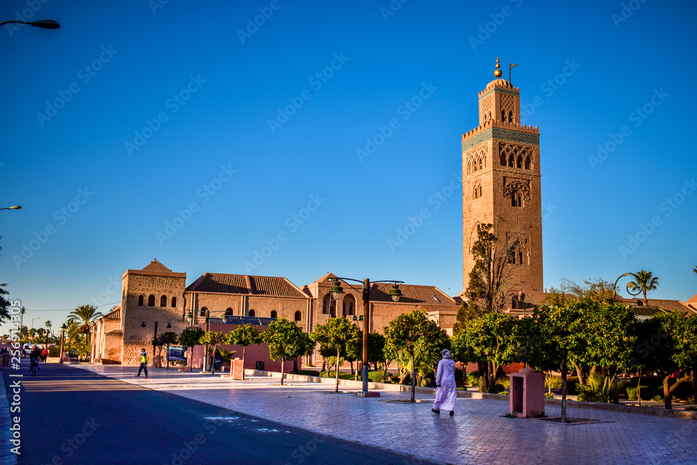 Panoramic View of Koutoubia Mosque, Marrakech City, Morocco