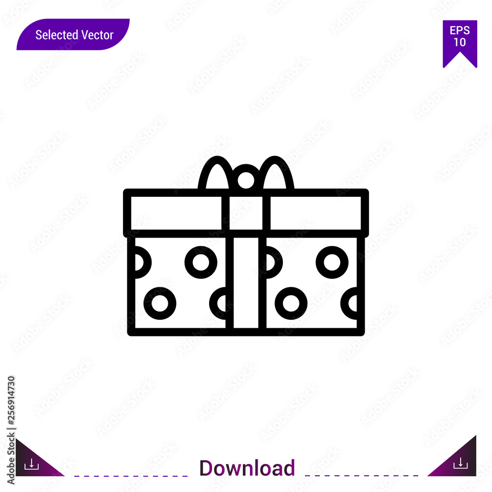 gift vector icon. Best modern, simple, isolated,Gift, flat icon for website design or mobile applications, UI / UX design vector format