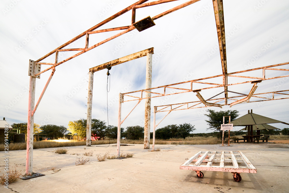 Metal structure of the Olifantsrus Camp in Etosha National Park. Metal structure of the Olifantsrus Camp in Etosha National Park.
