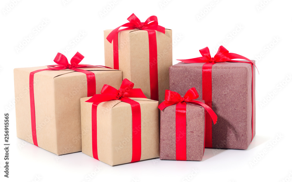 Obraz premium Gift boxes, gifts on a white background isolated.