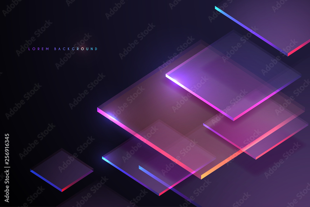© d1sk - Abstract neon light geometry background
