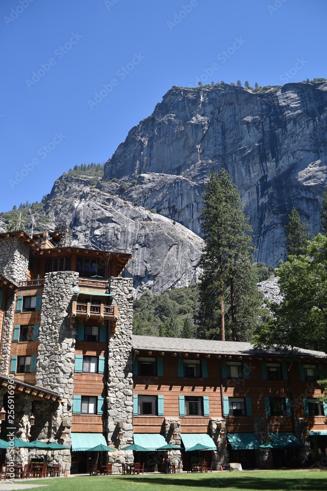Yosemite National Park, CA., U.S.A. June 26, 2017. The Majestic Hotel. Truly a grand lady of National Park vintage hotels. Formally the Ahwahnee Hotel. Built circa 1927. U.S. Navy convelescent 1943-46