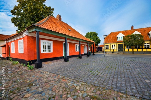 Architecture of the Old Town of Ronne, historic guardhouse and prison called Hovedvagten, Bornholm, Denmark