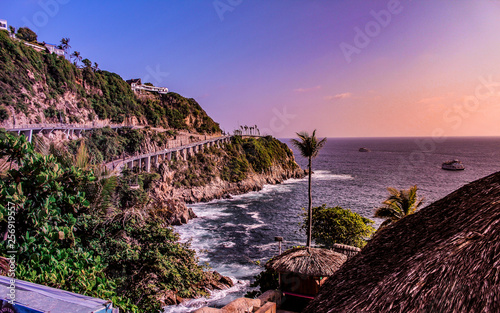 cliff on a pacific coast overlooking the ocean horizon