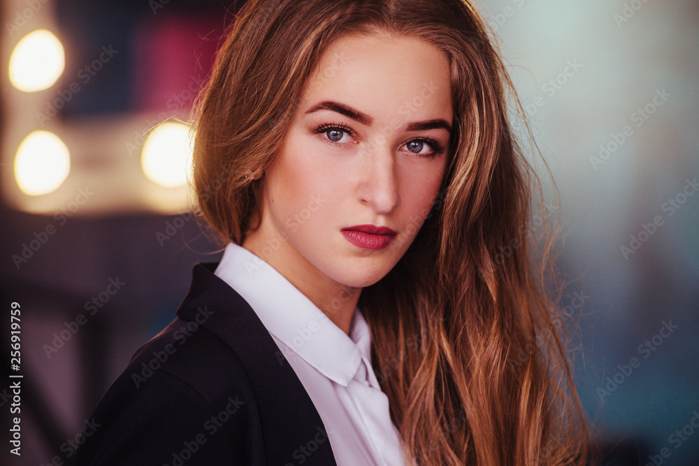 Confident business woman. Close up portrait Confident business woman. Close up portrait