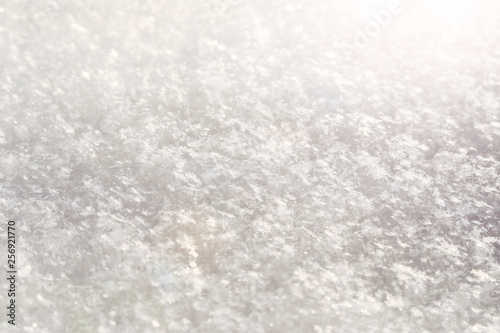white snow, texture, structure of snowflakes, background