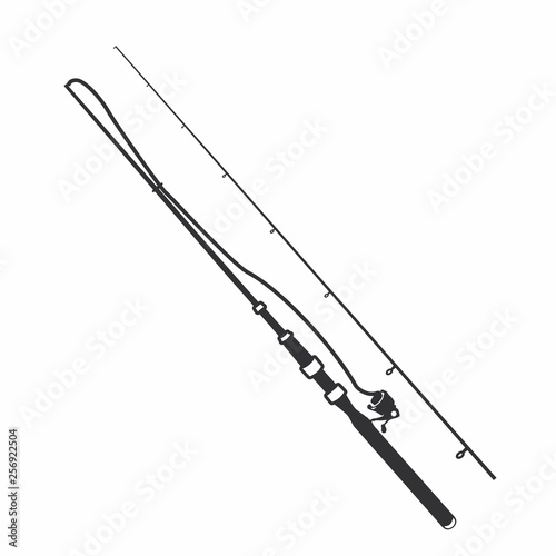 Vector illustration of fishing rod for fishing