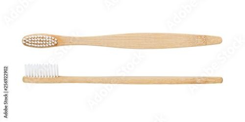 Slika na platnu Bamboo toothbrush isolated on white background
