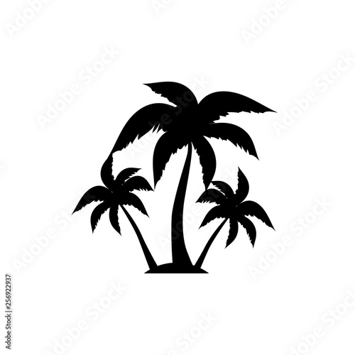 Palm tree silhouette icon. simple flat vector illustration