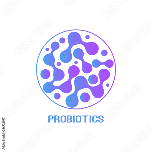 Probiotics bacteria logo design. Healthy nutrition ingredient for therapeutic