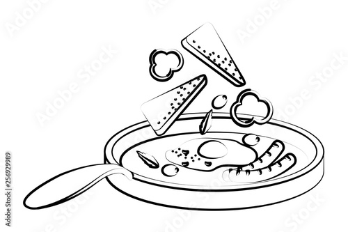 delicious tasty breakfast cartoon