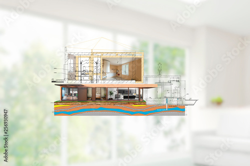 The project of a luxury two-story house with a modern design photo