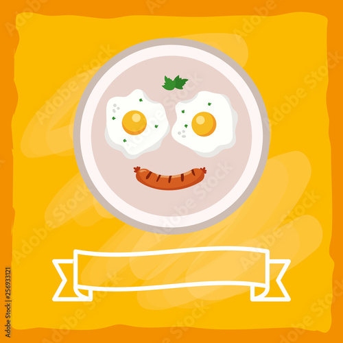 delicious tasty breakfast cartoon