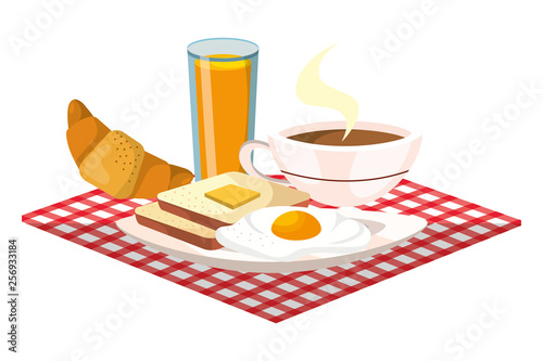 delicious tasty breakfast cartoon