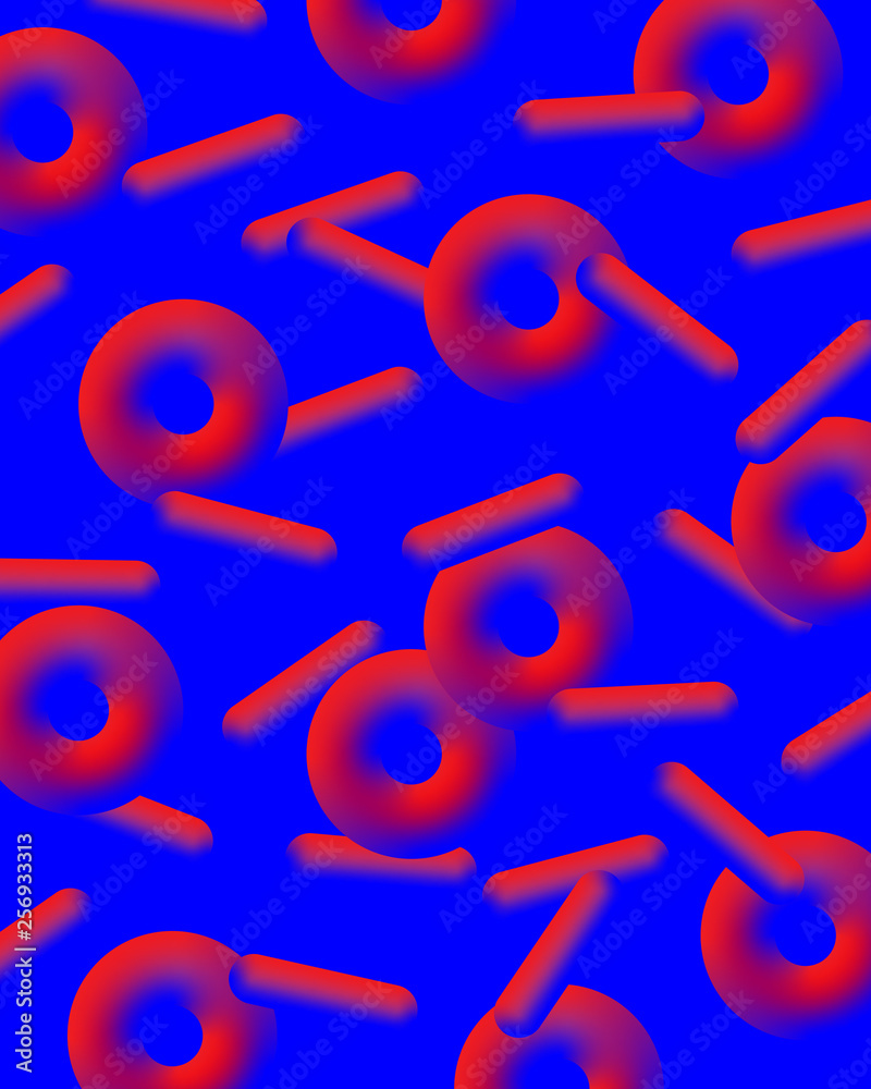 circle and strip geometry with colorful gradirnt