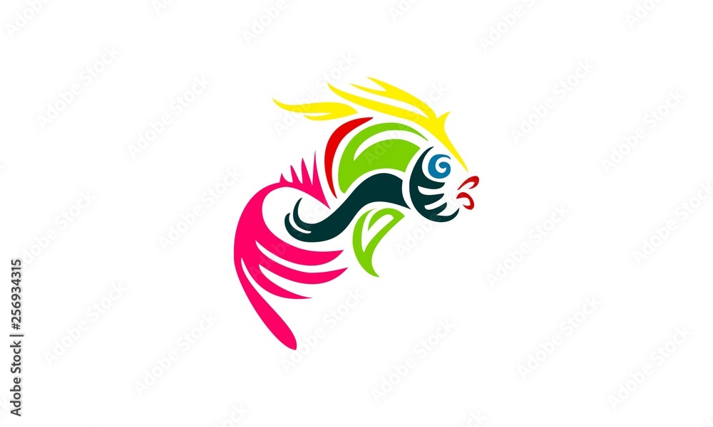 Obraz premium colorful fish logo