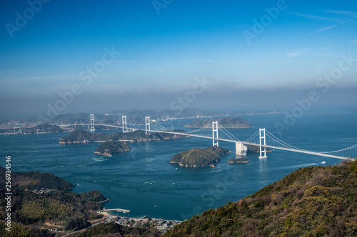 Obraz na płótnie しまなみ海道 瀬戸内海 来島海峡大橋, w salonie