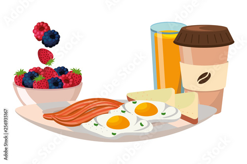delicious tasty breakfast cartoon