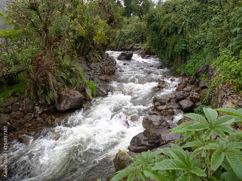 Small river next to a hot springs spa  Papallacta  Ecuador.