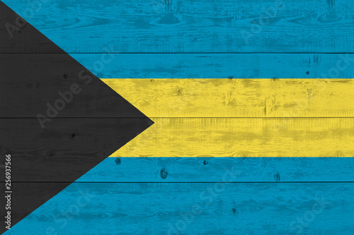 bahamas flag painted on old wood plank © Visual Content