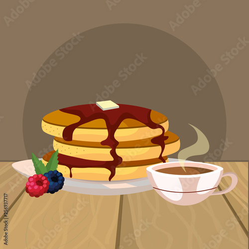 delicious tasty breakfast cartoon