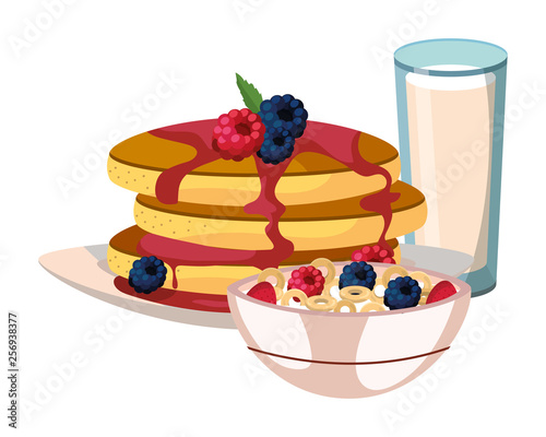 delicious tasty breakfast cartoon