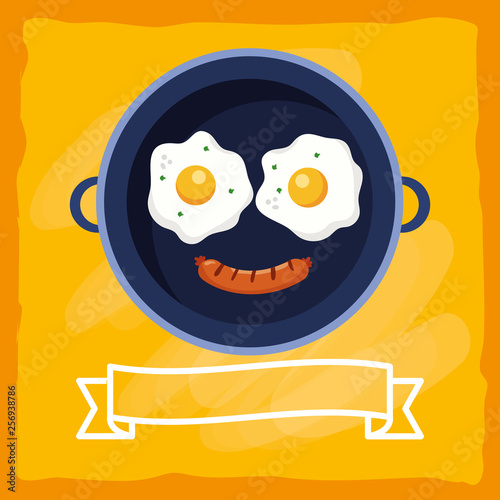 delicious tasty breakfast cartoon