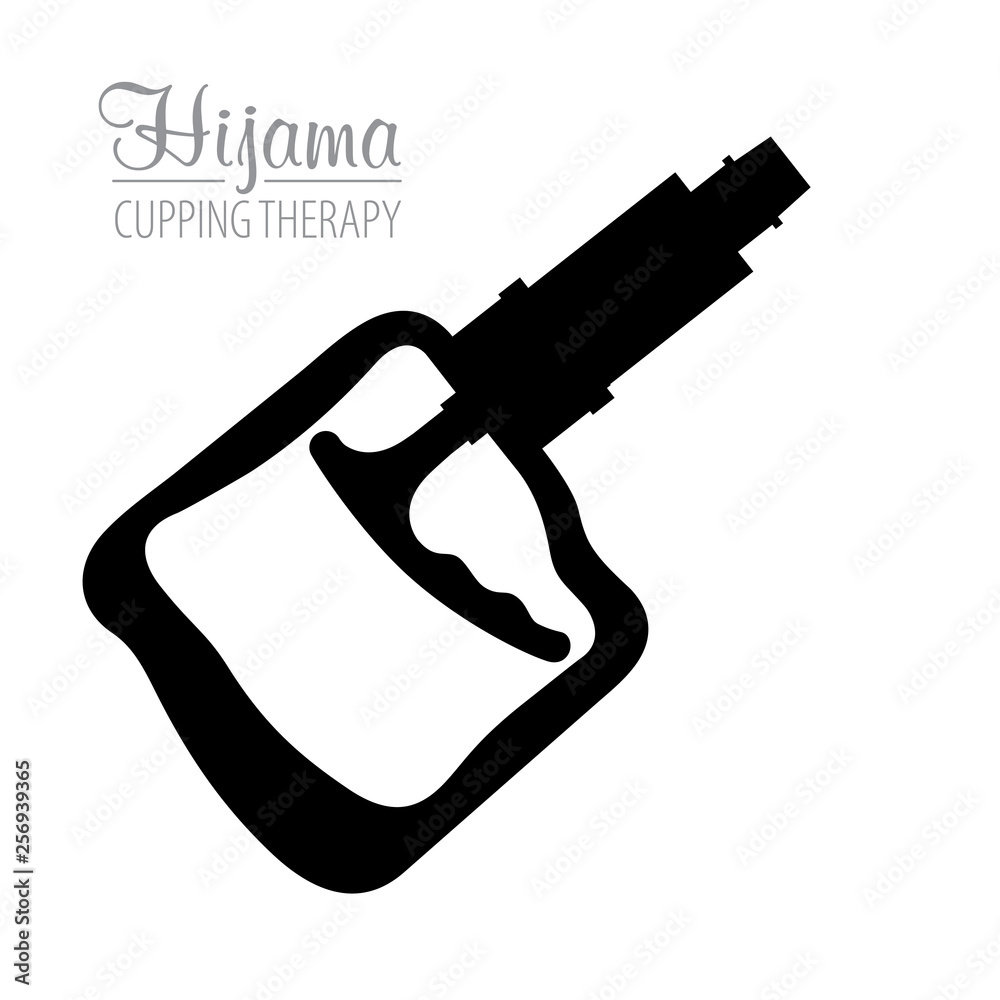 Black silhouette Tool for bloodletting/cupping therapy Stock Vector