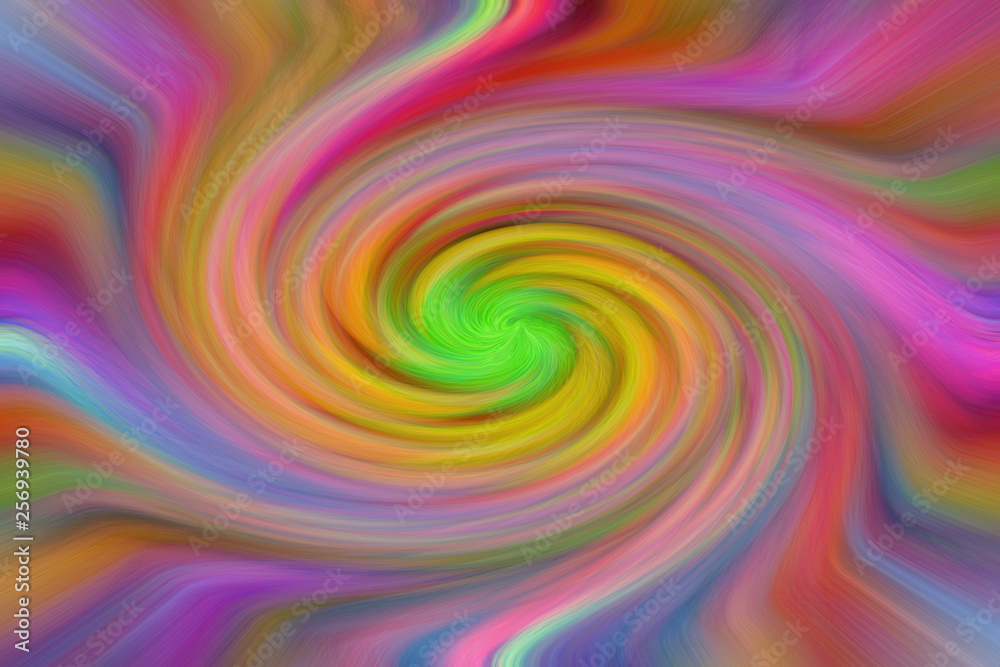 Abstract wallpaper or background. The effect of spirally twisted colored lines.