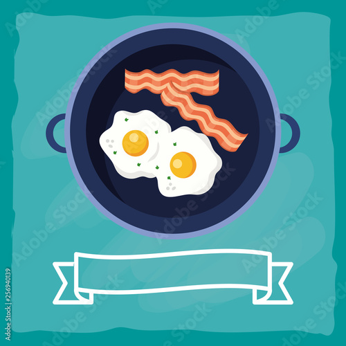 delicious tasty breakfast cartoon