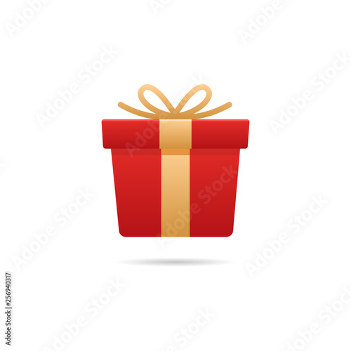 Red gift box. Vector flat icon illustration for birthday, christmas, promotions, contests, marketing, giveaways, enter to win marketing strategies - Vector