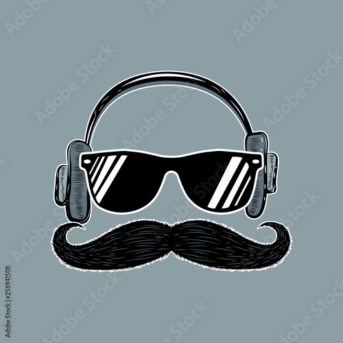 hipster moustache vintage retro music hair cool pop culture