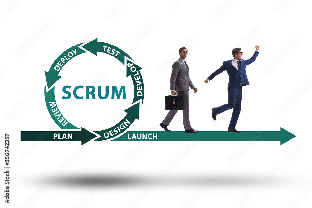 Businessman in agile methods concept