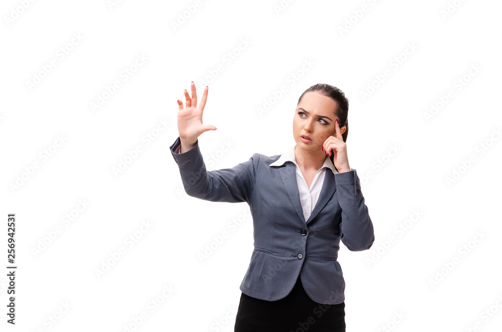 Young businesswoman isolated on white background Young businesswoman isolated on white background