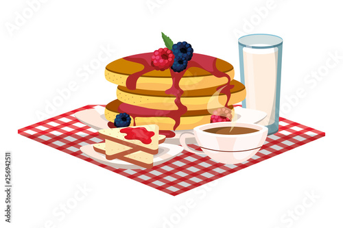 delicious tasty breakfast cartoon
