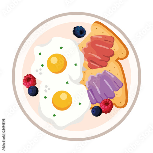 delicious tasty breakfast cartoon