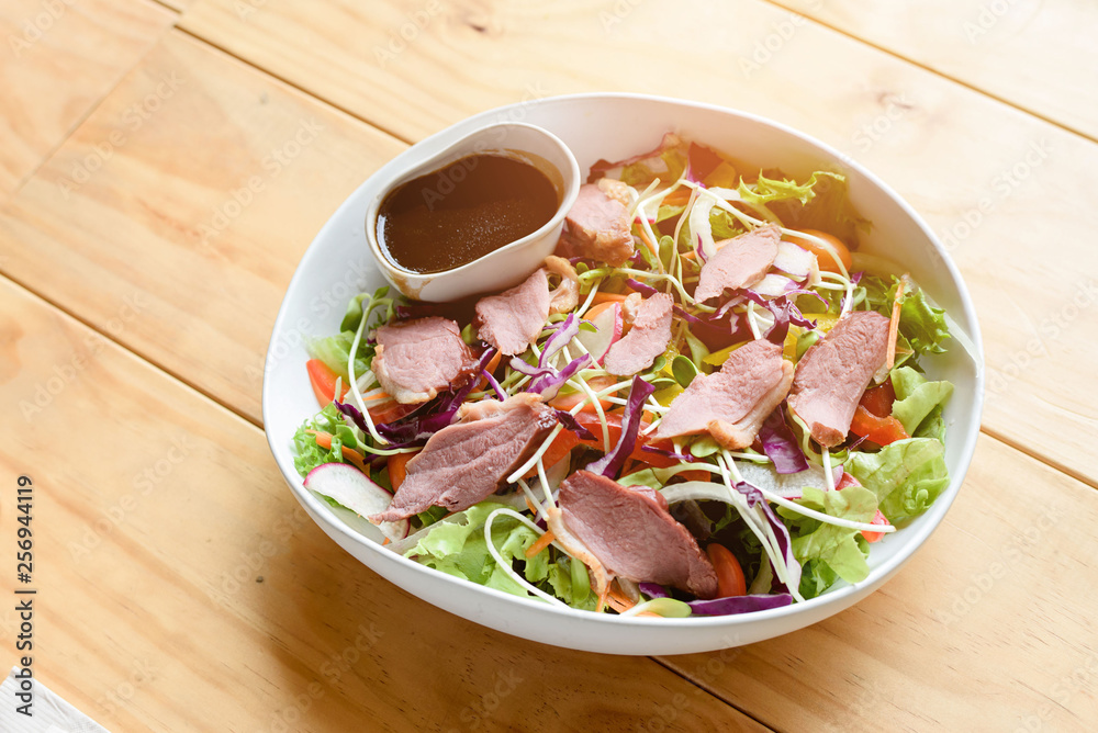 Smoked duck with salad