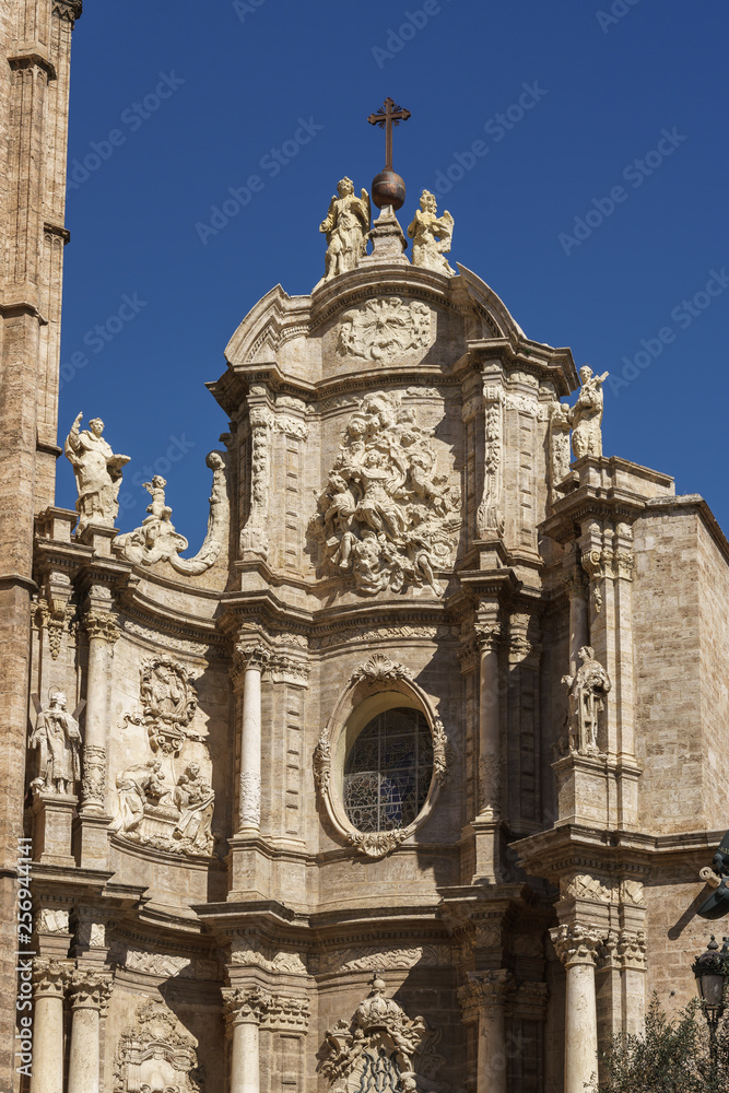VALENCIA, SPAIN - FEBRUARY 25 :  Cathedral in Valencia Spain on February 25, 2019
